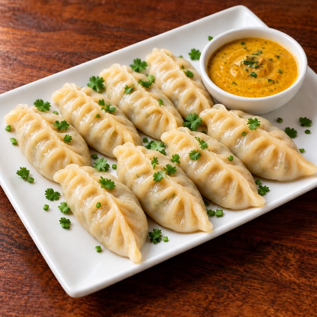 Steamed Chicken Mo:Mo (8 pcs).